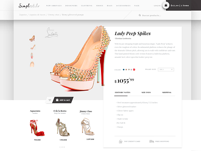 Fashion e-commerce, Site Concept ecommerce fashion material product shop store ui ux website