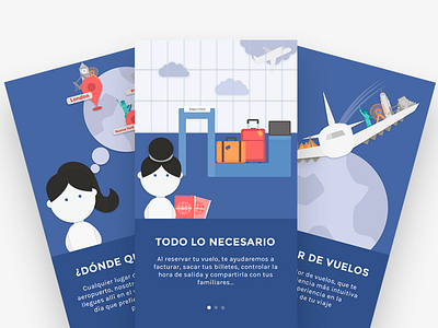 Flights app airline airport app booking flight flights illustration material design onboarding travel