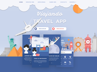 Flights, Landing page airport app booking flight illustration landing page material design travel