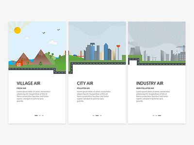 Air Quality (Pollution), App air airquality app illustration material design minimal onboarding pollution slider