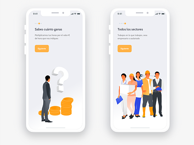 Onboarding #2 count working time app counter freelance hours illustration schedule time timer ui ux