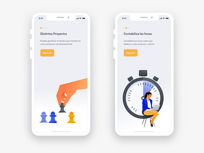 Onboarding #1 count working time app clock clockwork counter freelance illustration onboarding professional project schedule time timer ui ux walkthrough work