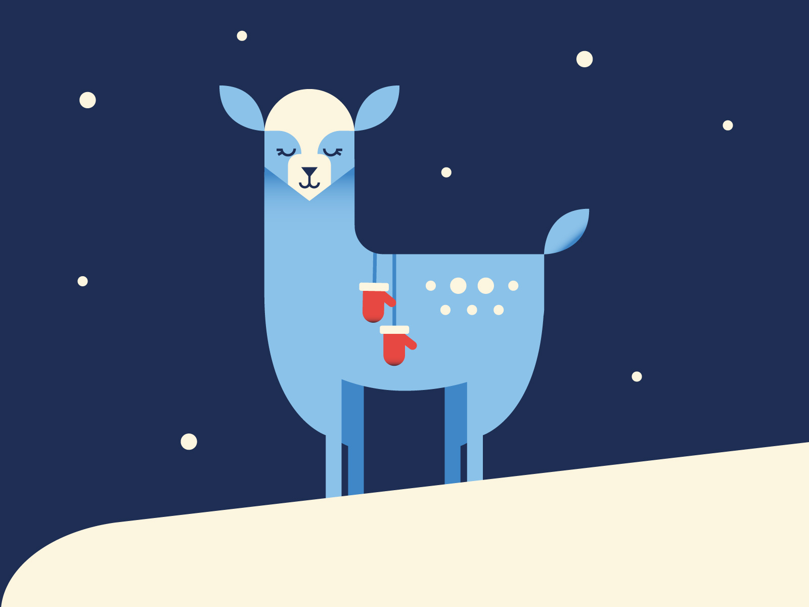 Doe in the snow adobe illustrator best character christmas design doe draft drawing dribbble flat gloves illo illustration illustrator palette shot snow vector vibes