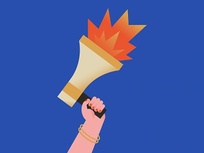 Let's go vote! adobe illustrator best design draft dribbble elections fire flat illo illustration illustrator megaphone politics poster protest rights shot vector vote voters