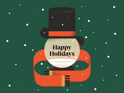 Happy Holidays! ❄️⛄️ adobe illustrator best character christams design draft dribbble flat happy holidays holidays illustration illustrator scarf shot snow snowball snowflake snowman stovepipe vector