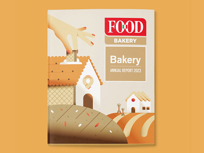Food Magazine - Bakery adobe illustrator bakery best biscuit bread cover design draft flat food home house illo illustration illustrator magazine minimal shot vector wafer