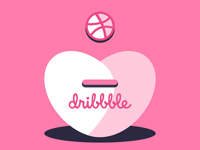 HELLO DRIBBBLE! art debut draft dribbble first shot flat illustration invite