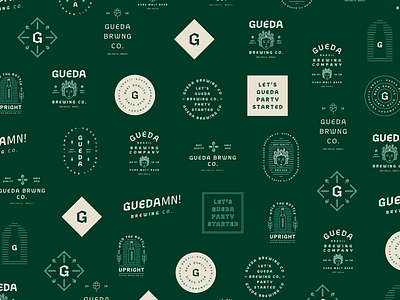 Gueda Brewing Co. Pattern beer brewery brewing god goddess label line logo packaging pattern symbol typography