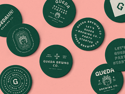 Gueda Beer Badges badges beer beer art beer branding cheers design drink flat form geometry goddess golden ratio grid gueda illustration logo pattern shape typography vector