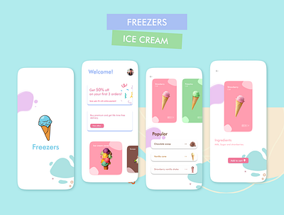 Freezers- Ice cream app icecream minimalistic creative