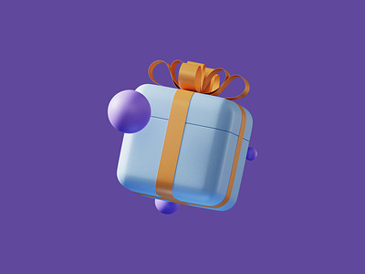 Gift Icon 3d 3d illustration blender 3d bow gift icon illustraion refferal restream