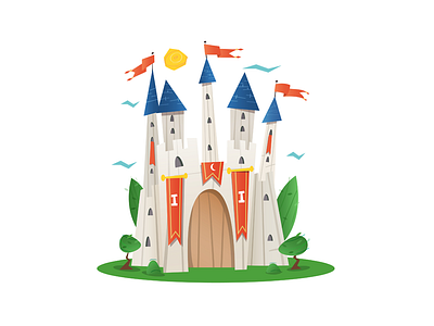 Castle castle fairy illustration vector