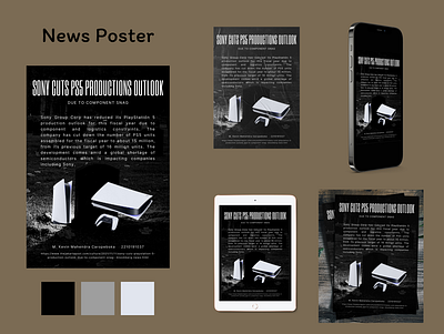 News Poster - 2 app branding color component cuts design due graphic design illustration logo news outlook poster productions ps5 sony the jakarta post to ui vector