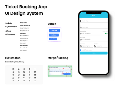 Ticket Booking App UI Design System 3d animation app booking branding button color design graphic design icon illustration logo motion graphics poppins poster system ticket ui ux vector