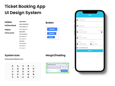 Ticket Booking App UI Design System