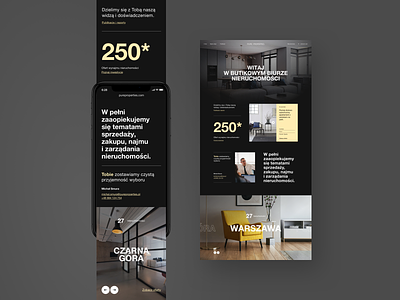 Pure Properties (BH case study) black clean elegant flat gold grid helvetica hero interior iphone jakobsze michal minimalistic mobile numbers outline realestate simple unikat welcome
