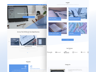 Single page design desktop design