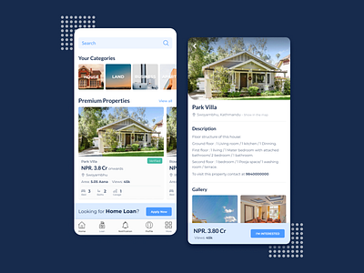 Concept for real estate app