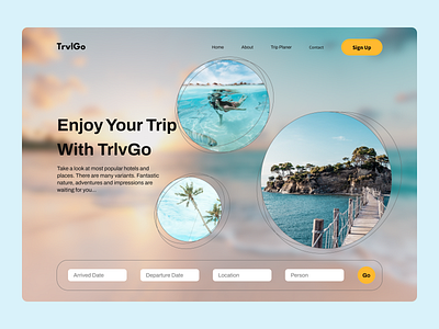 Daily UI, Day 3: Landing Page branding concept daily ui dailyui day 1 graphic design lan landing page logo travel travel agency ui ux