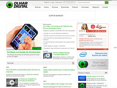 Olhar Digital New Layout interface layout olhar digital portal site webdesign