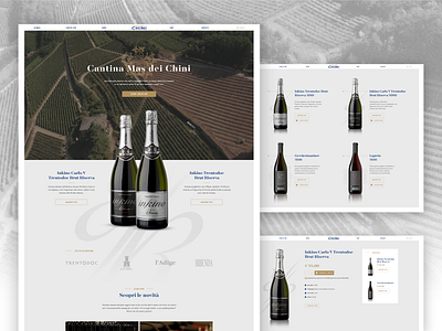 Mas dei Chini clean simple ui ux web web design website wine wine bottle winery
