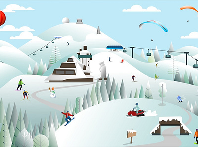 Kopaonik winter design illustration vector