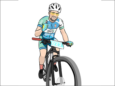 cyclist illustration vector