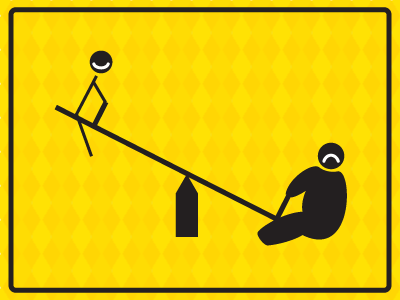 Playground black playground road sign yellow