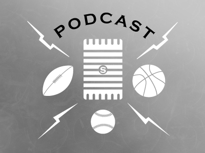 Sports Podcast baseball basketball football logo podcast retro sports