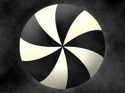Spiral black candy round spiral wheel white