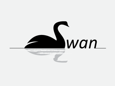 Swan bird logo monochrome swan