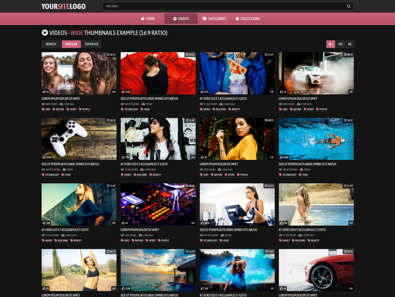 HTML Video site Template 1 by SXTemplates on Dribbble