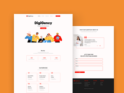 Digigency Digital Agency Landing Page branding design digital markting agency landing page ui uiux