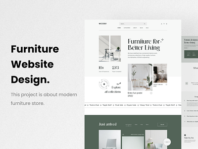 Furniture Website Design animation branding design furniture website landing page minimal design ui uiux ux