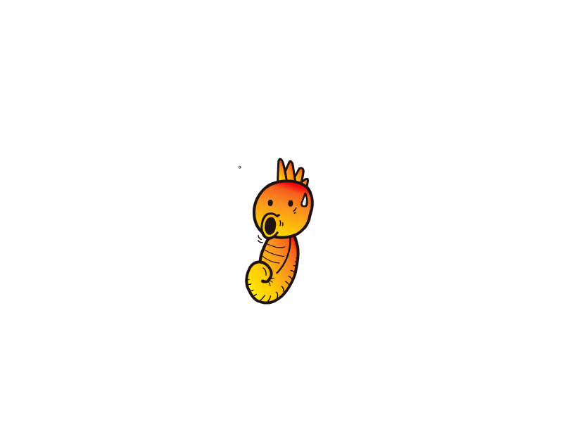 Seahorse 2d animal colors degraded flat illustrator motion orange seahorse vector
