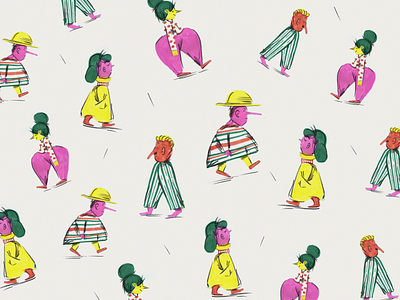 Funny characters characters funny illustration pattern practice