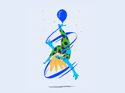 Birthday acrobat acrobat character dance girl illustration