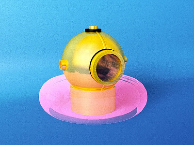 Dive cinema 4d gold illustration