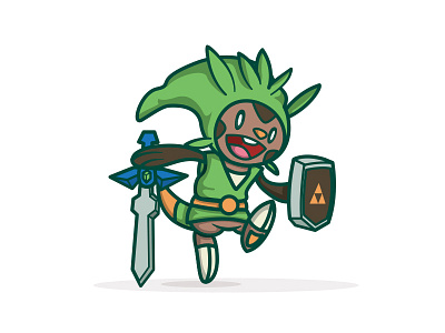 Chespin/link character illustration pokemon smash bros