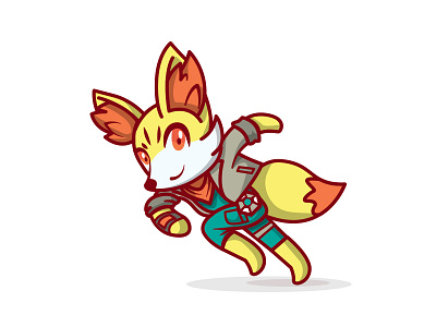 Fennekin/Fox character illustration pokemon smash bros