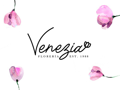 Florería Venezia art direction branding design flower logo