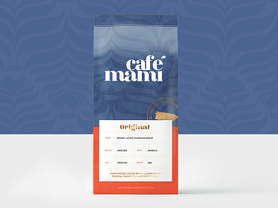 Cafe Mami Original Batch arabica arecibo cafe coffee coffee bag coffee bean coffee beans concept design latte latte art new new account orange packaging packaging mockup packagingdesign puertorico