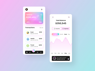 Finance App app app design design figma typography ui ux