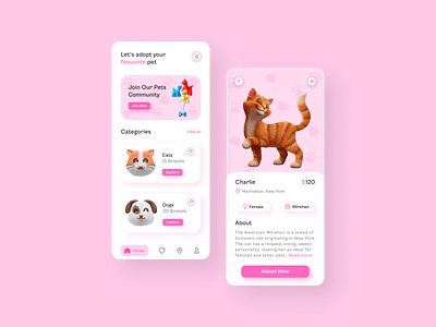 Pet Shop App 3d app app design design figma illustration typography ui ux