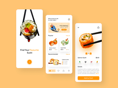 Sushi App Design app app design design figma figma design food app typography ui ux