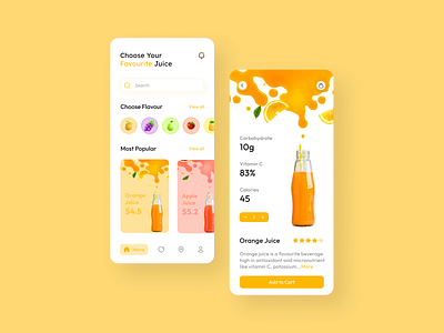 Juice App Design app app design design figma illustration typography ui ux