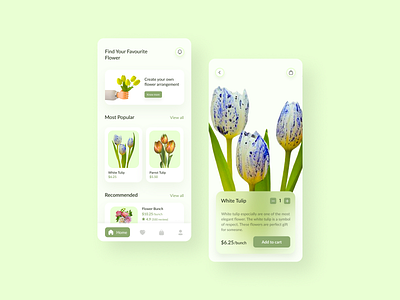 Flower App Design app app design design figma flower app typography ui ux