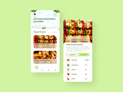 Recipe App Design app app design cooking app design figma figma design recipe app typography ui ux