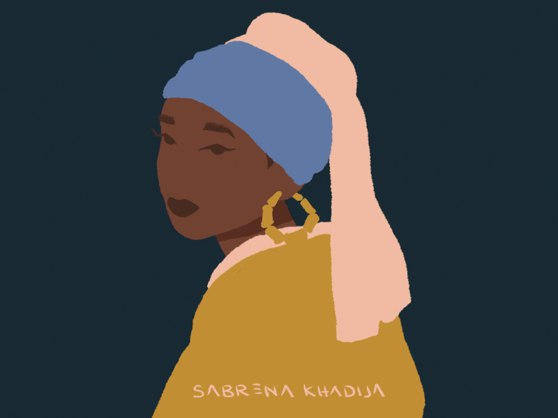 The Girl With A Bamboo Earring woman women international womens day drawing digital art illustration