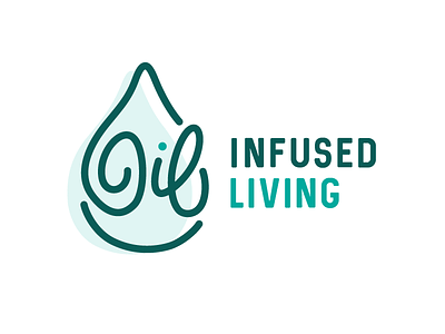 Oil Infused Living essential oils healthy living illustration logo